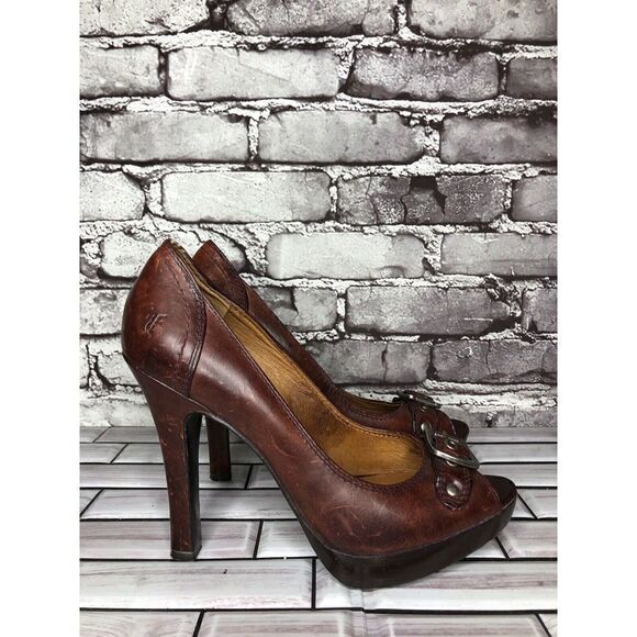 Frye Company Gail Pump Burgundy Rust Distressed Stiletto Heels Women Sz 9M US/40 - Picture 5 of 16